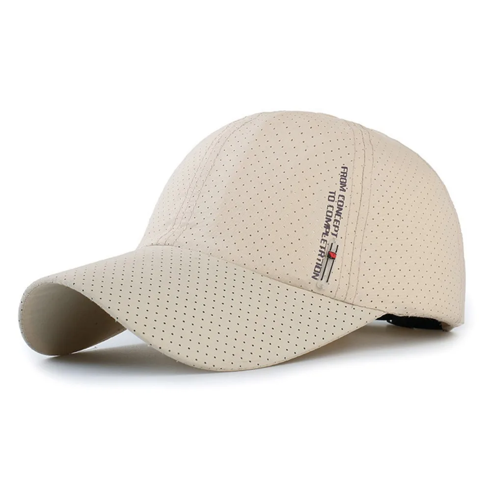 

Breathable Perforated Quick-Drying Hat Letter Embroidery Adjustable Summer Sun Hat Sun Protection Fishing Cycling Hat