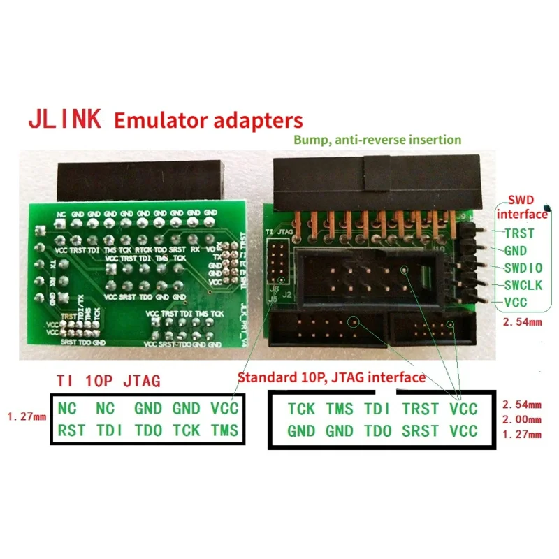 2Pcs  Jlink V9 V8 Emulator Adapter Board, Which Also Supports TI 10P JTAG Interface Standard