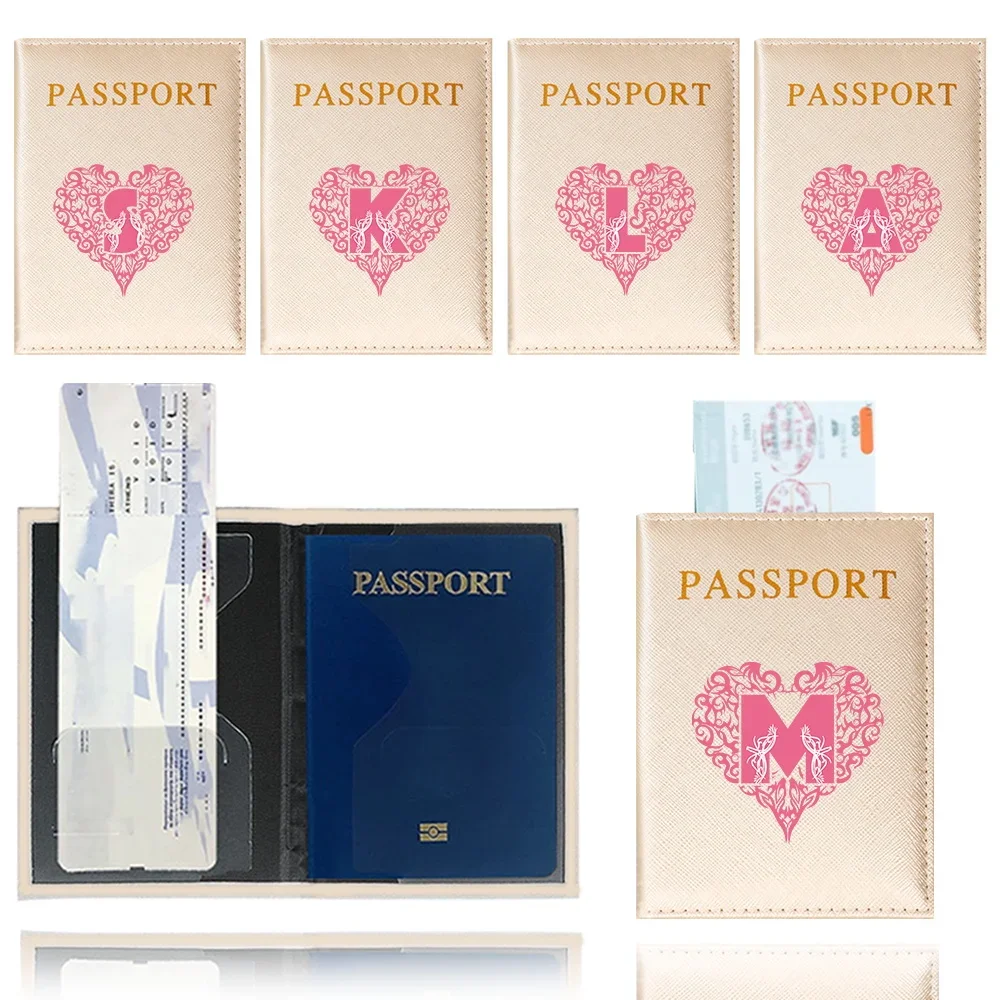 

PU Leather Travel Passport Case Holder Multifunctional Travel Credit Card Wallet Printing Love Letter Series Protector Cover