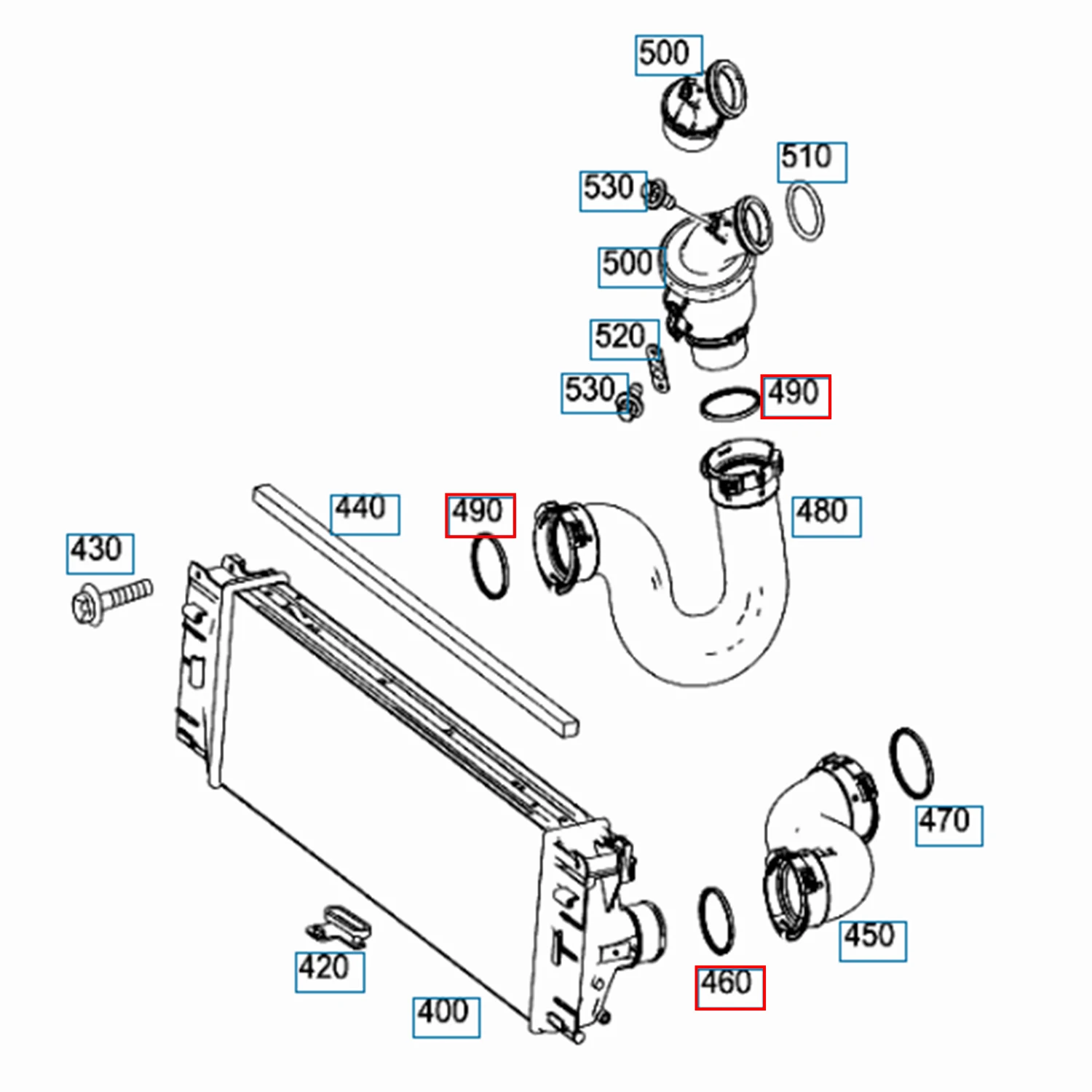 Intercooler / Turbo Outlet Seal For Mercedes Benz W212 X166 OM642 OM651 A02199T6545 02199T6545