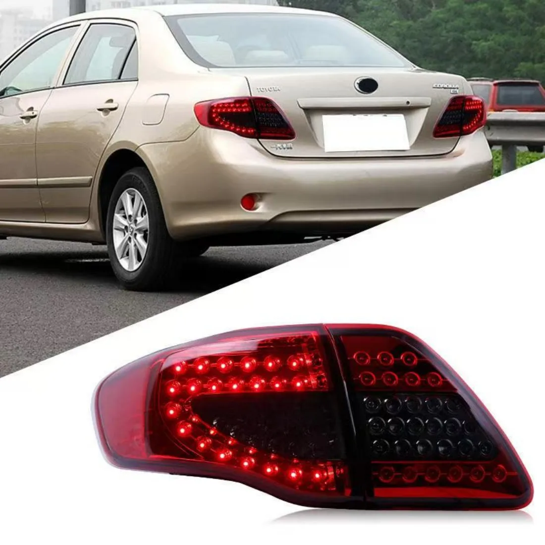 LED Tail Light for Toyota Corolla 2007- 2011 Sequential Indicator Rear Lamps Sequential Turn Assembly