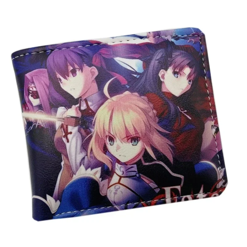 

Anime Fate Stay Night Men's Short Wallets Fate Zero Saber Altria Pendragon Card Holders Women Purse