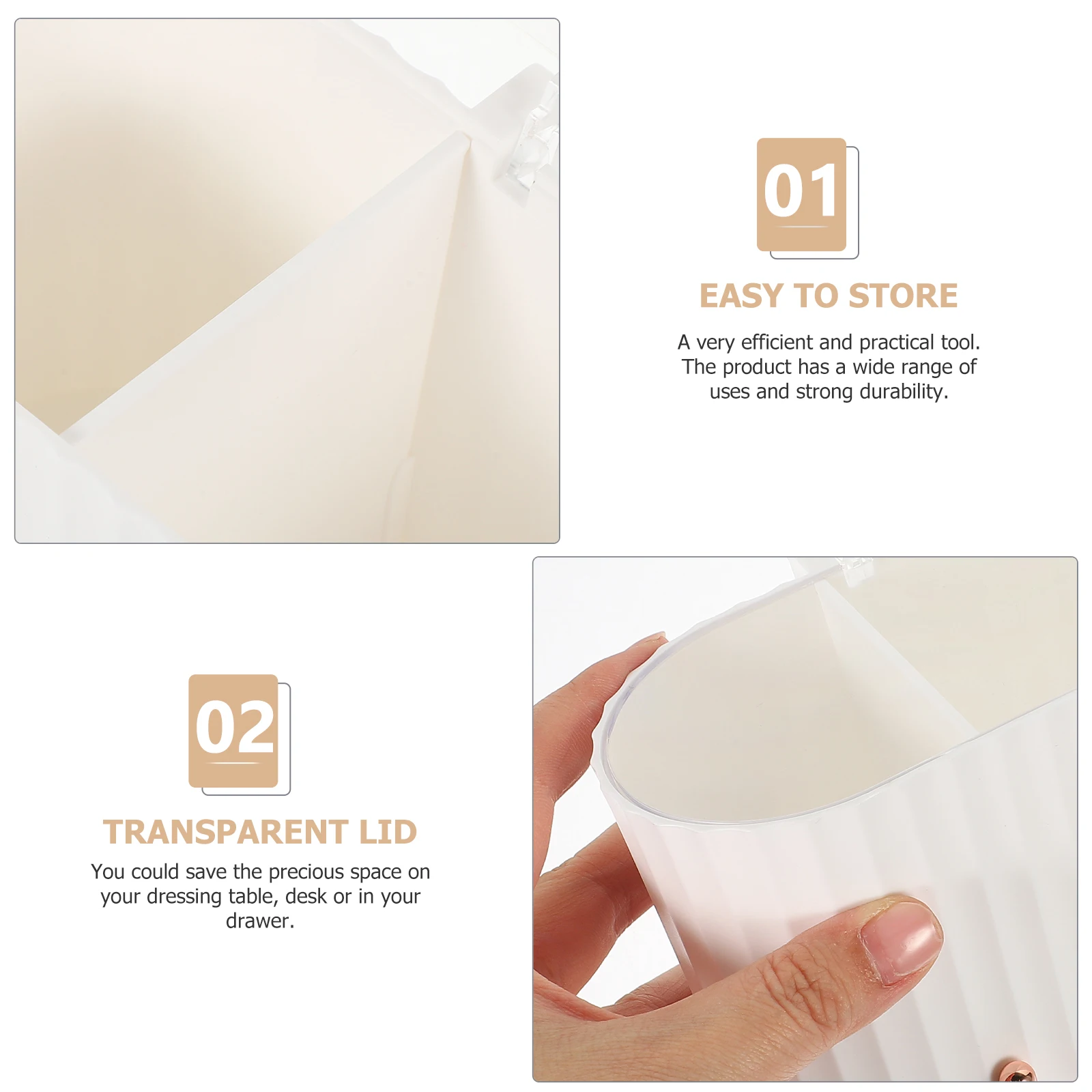

Box Organizer 4 Slots Storage PP Material Easy Clean Vanity Accessories Holder Cotton Pads Swabs Container Travel