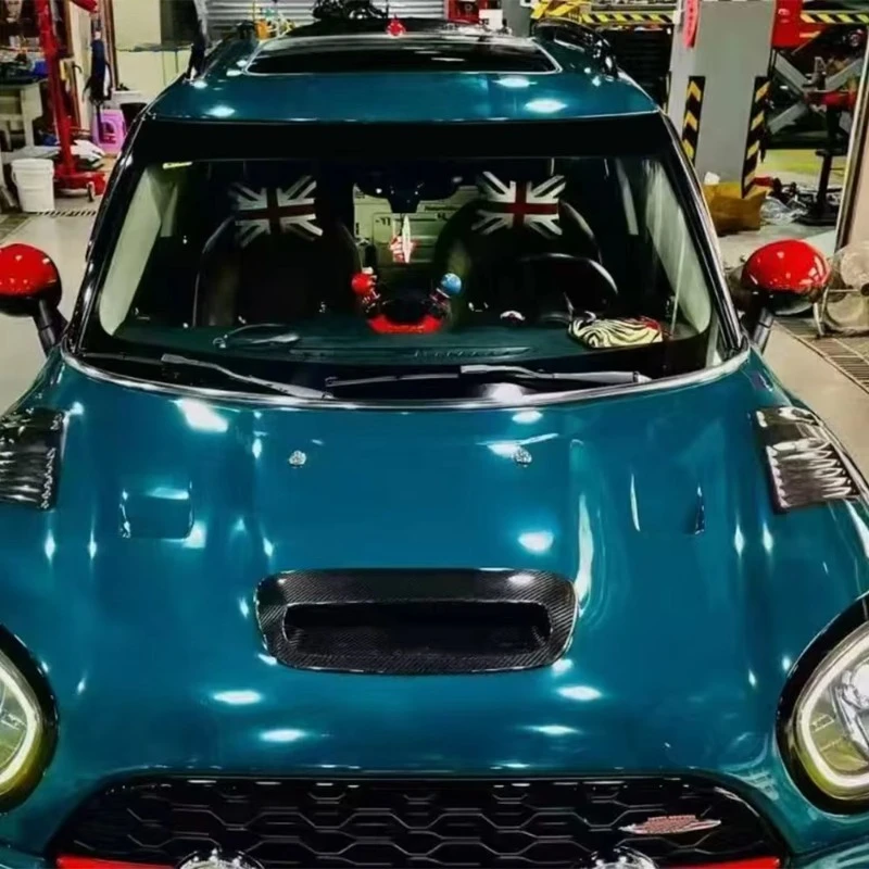 For Countryman F60 17-23 Carbon Fiber V Style Front Vented Cooling Hood