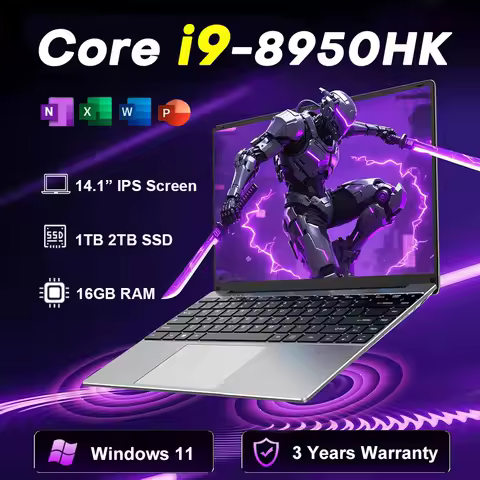 Portable Gaming Laptop Computer Intel Core i9 8950HK N5095A 14.1" Notebook 16GB DDR4 1TB 2TB SSD Windows 11 4K Office Gaming PC
