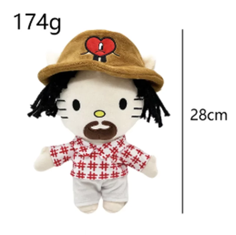 28cm Bad Bunny Peluche de juguete corazón rojo Animal relleno suave Peluche coleccionable personalizado Pp algodón ventilador regalo San Valentín conejito presente