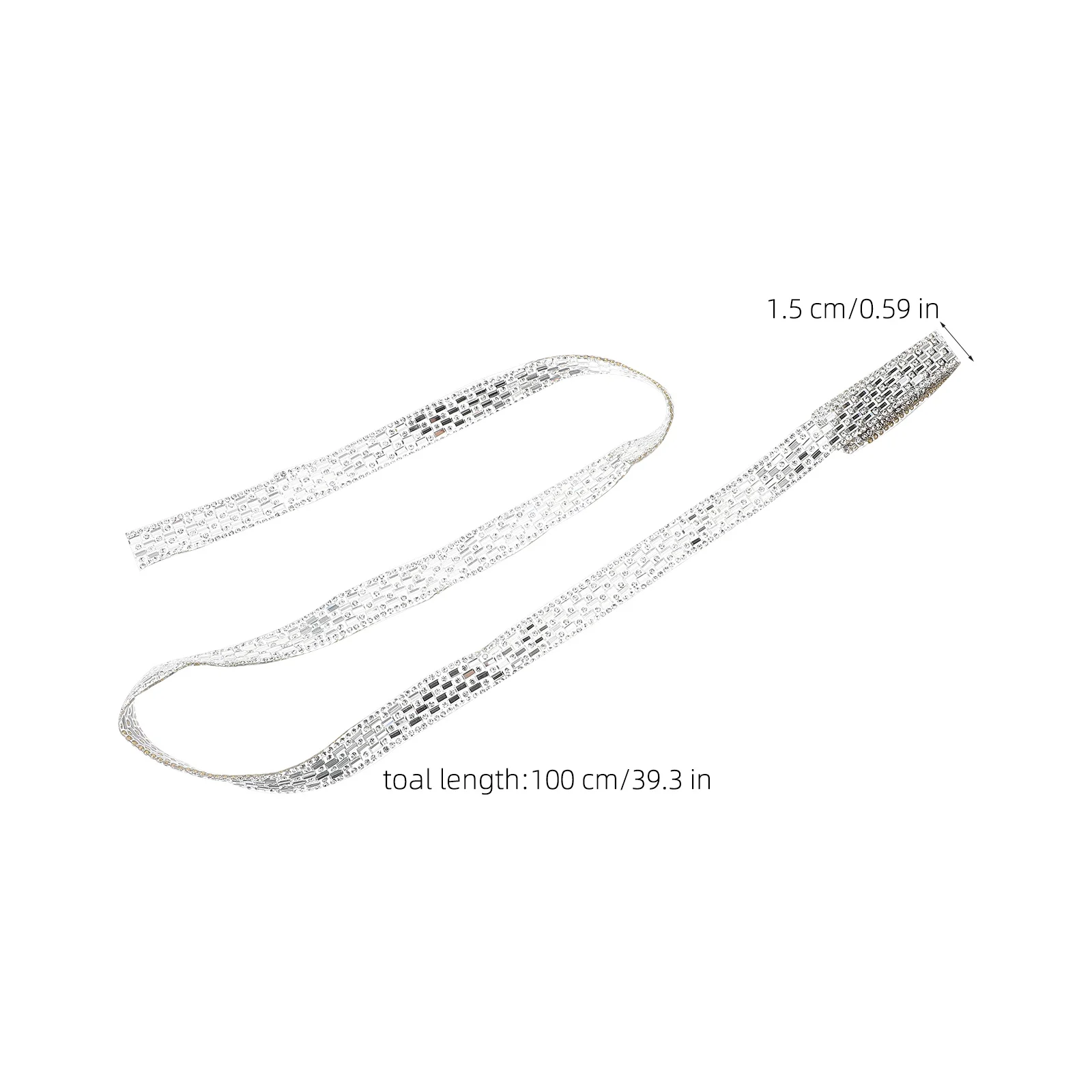

1M Rhinestone Trim Glass Ribbon 15MM DIY Iron On Strips for Clothes Rhinestone Fabric Fabric Bride Accessories
