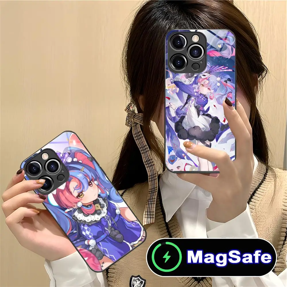 

Чехол для телефона Wuthering Waves Roccia для iPhone 16, 15, 14, 13, 12, 11 Pro Max Plus Mini MagSafe, стеклянный цветной принт, мобильные телефоны, довольно