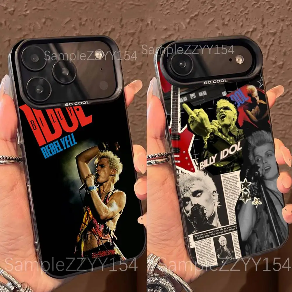 

Rock Singer Billy Idol Phone Case For iPhone 17,16,15,14,13,12,X,8,Pro,Max,Plus,E,SE4,Air,Mini Black IMD Matte