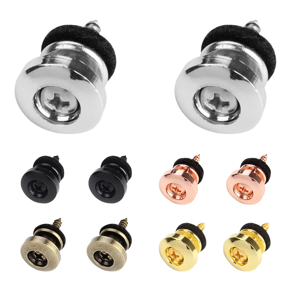 2Pcs Guitar Strap Lock Guitar Strap Button Mushroom Head Guitar Screw End Pin Adjustable Musical Instruments Accessories