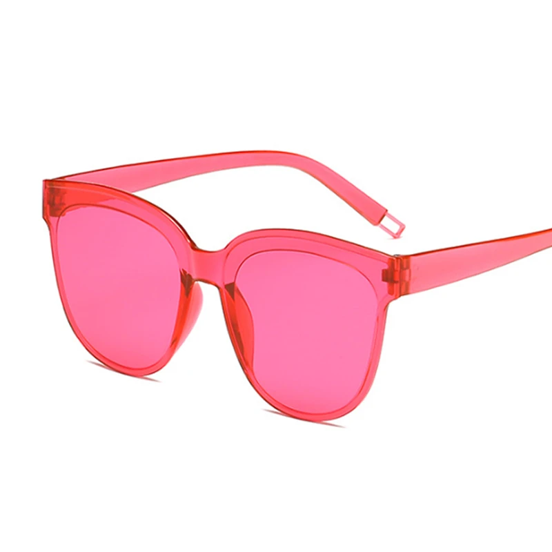 Vintage Cat Eye Sunglasses Woman One-piece Rimless Design Sunglasses Female Transparent Color Cute Sexy Retro Pink Black Ladies