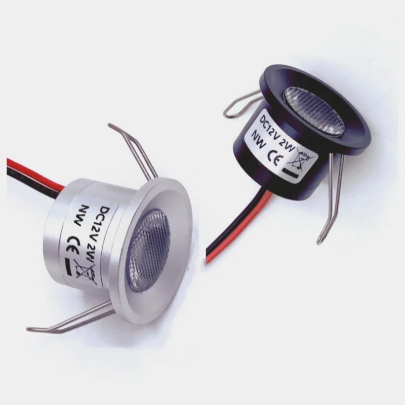 LED Fingertip Lamp 12V 1W 2W Embedded Spotlight, Opening 27mm, Suitable for Cabinets, Wine Cabinets, Jewelry Cabinets, Wardrobes