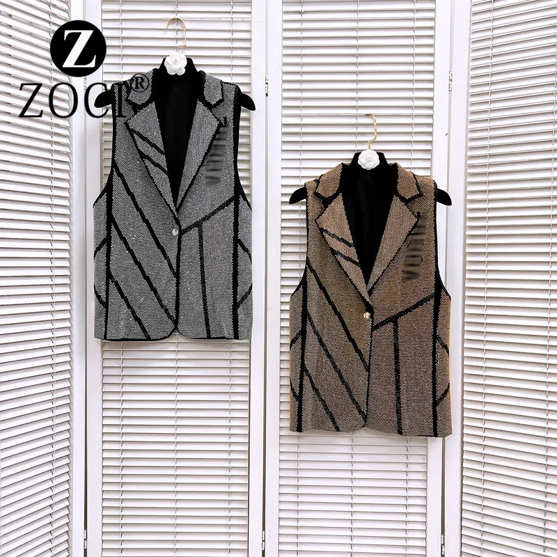 [ZOCI] Women collar sleeveless heavy industry high-end temperament suit vest  pants New