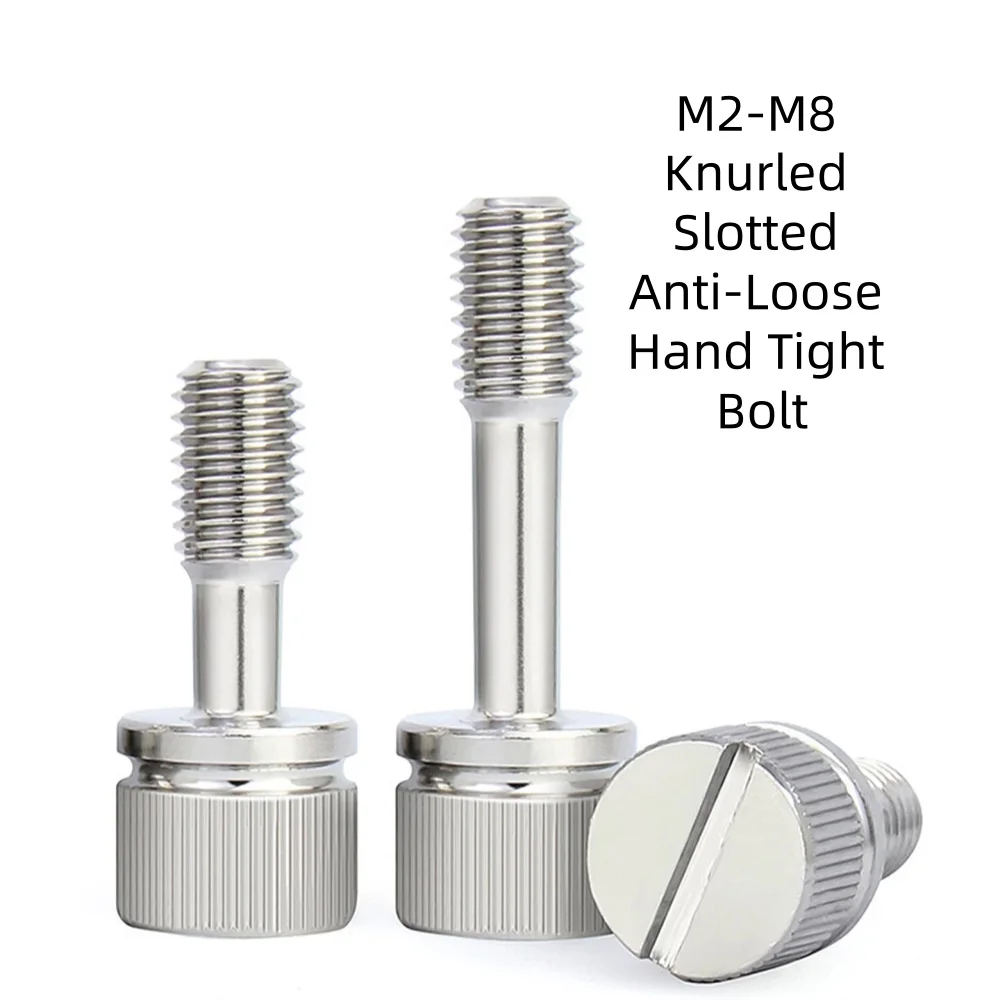 1~5Pcs GB839 304 Stainless Steel Knurled Thumb Bolt M2-M8 Slotted Hand Tight Captive Anti Loose Hand Screw