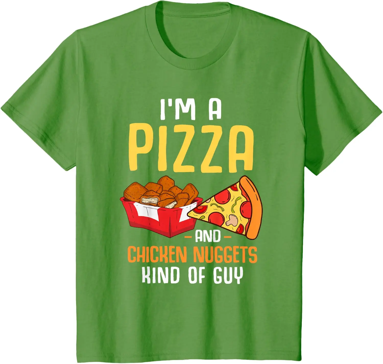 Fast Food Pizza Lover Foodie Men Boys Funny Chicken Nuggets T-Shirt Unisex Children’s Wear Cotton Casual Kid Graphic T Shirts