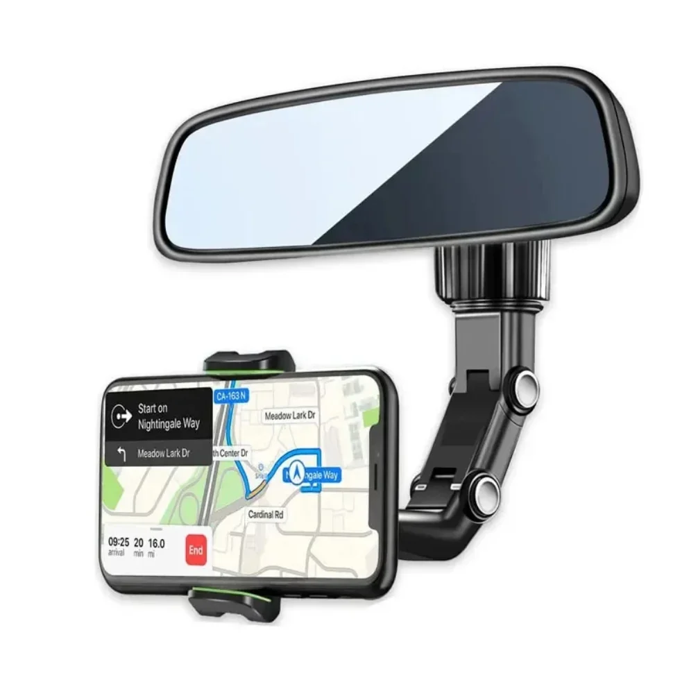 

Rearview Mirror Phone Holder for Car, 360° Rotating Phone Mount, GPS Holder Universal Car Phone Holder for All Smartphones