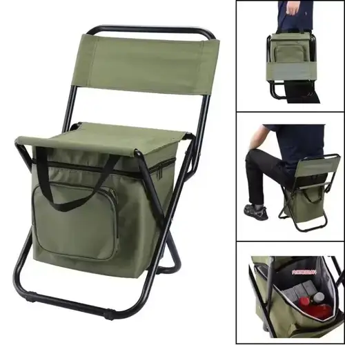 Imagen 2 del producto Silla plegable portátil multifuncional para pícnic al aire libre, Camping, con bolsa, taburete de pesca ultraligero, taburete de viaje, accesorio de pesca