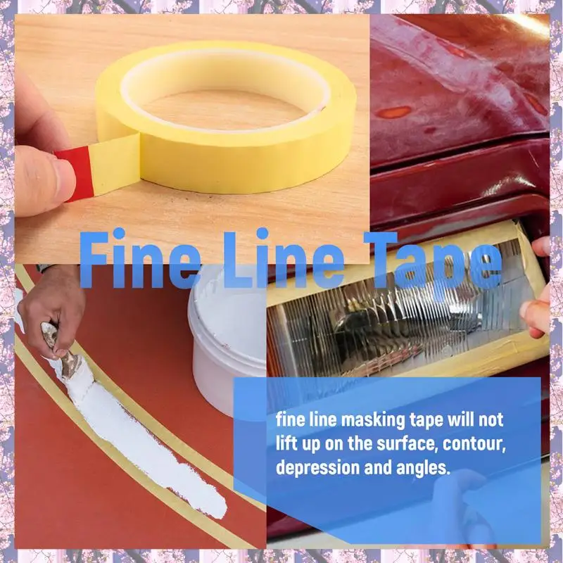 2025 Trend 6 Rolls Fine Line Tape 1/16,7/10,1/8,1/4,1/2,3/4 Inch X 55Yard, Fineline Masking Tape, Painters Automotive Masking Ta