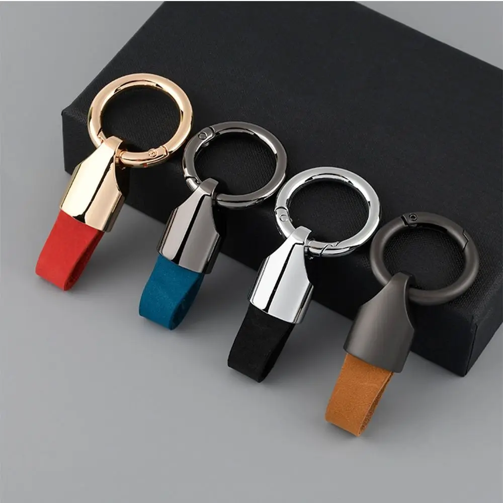 Key Holder Car Key Buckle Unique Bag Charms Keys Organizer Leather Key Chain Key Ring Pendant Round Buckle Keychain Accessories