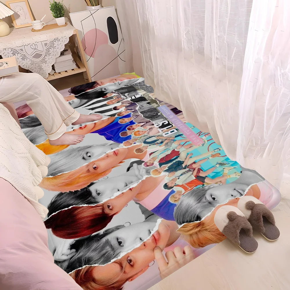 Kpop B-BTS Room Mats Cheaper Anti-slip Modern Living Room Balcony Printed Household Carpets