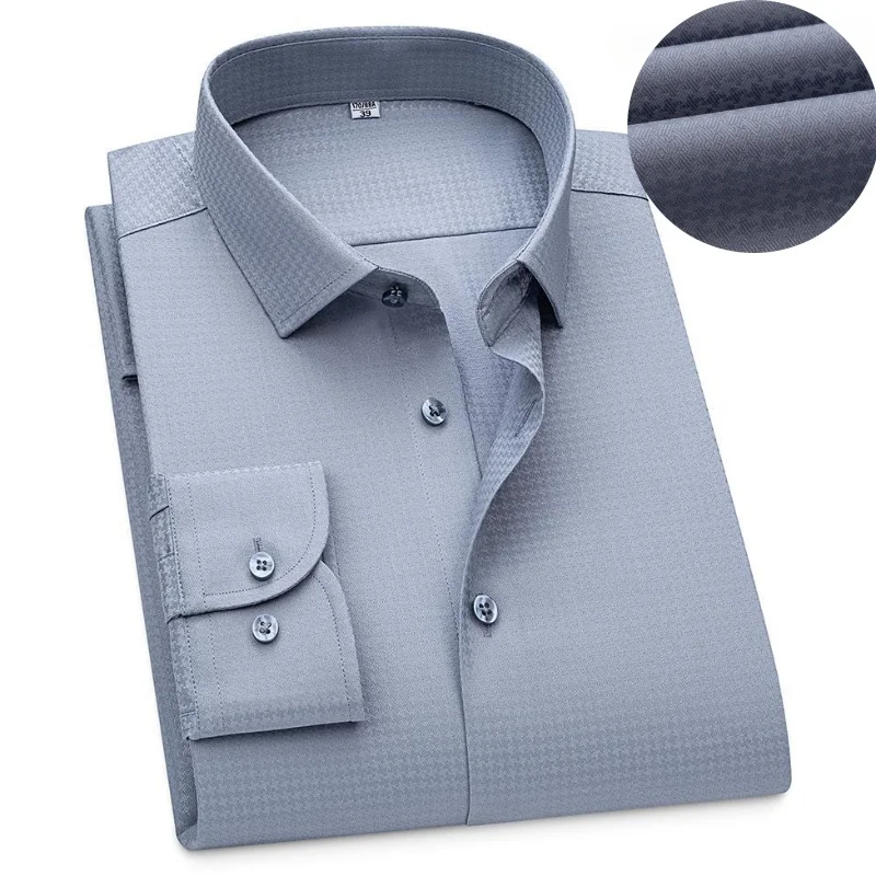 

New fabrics Men Shirt Bamboo Fiber Long Sleeve Casual Business Fashion Comfortable Office Work Shirts Mens Long Sleeve Male Tops