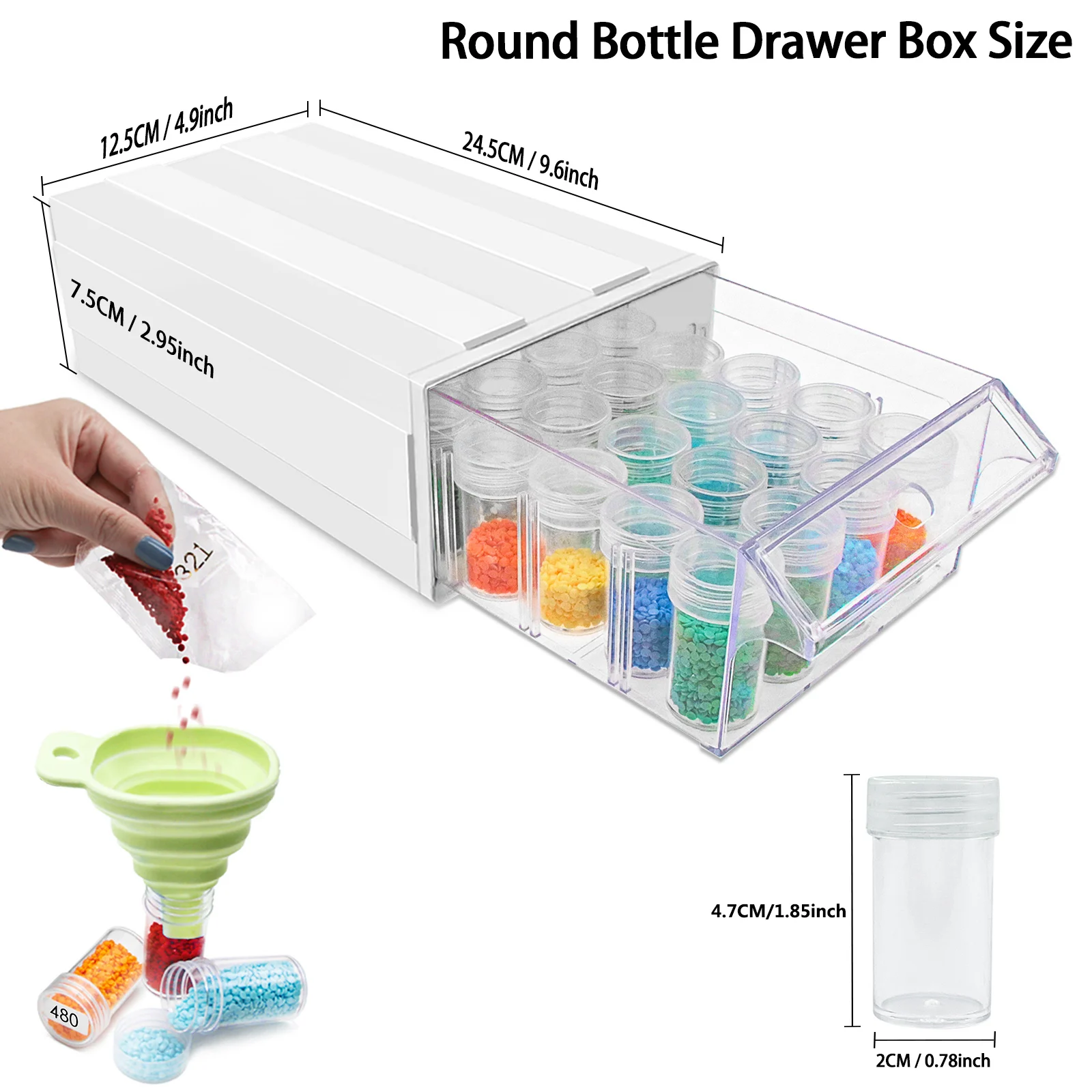 Diamond Painting Storage Containers with 70/140Grids Bead Organizer Box Stackable Assembly Design for Crafts Storage Accessory