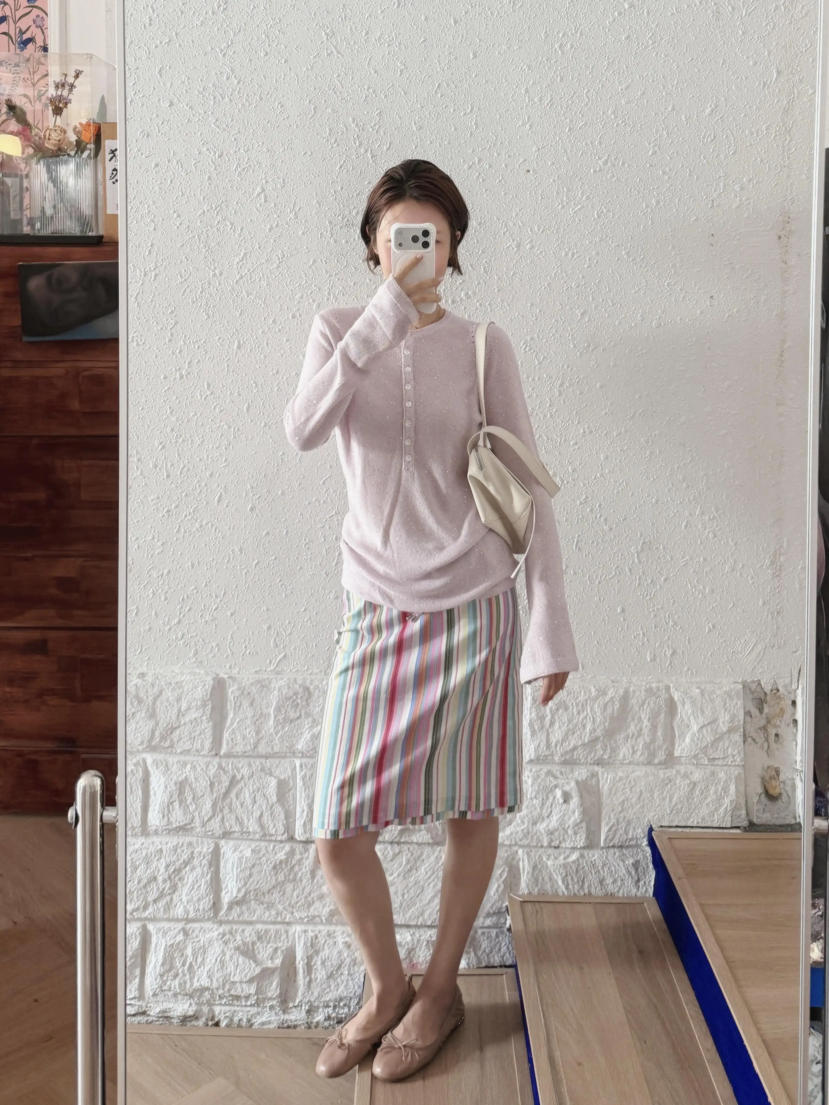  Holiday Stripe Adjustable Drawstring Design Two-Way Wear Straight Cut  Skirt Women's Spring Summer New Style Inn...