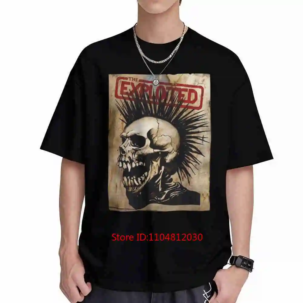 The Exploited Punk Skull Mohawk Short Sleeve Tee 100% Cotton T-Shirt