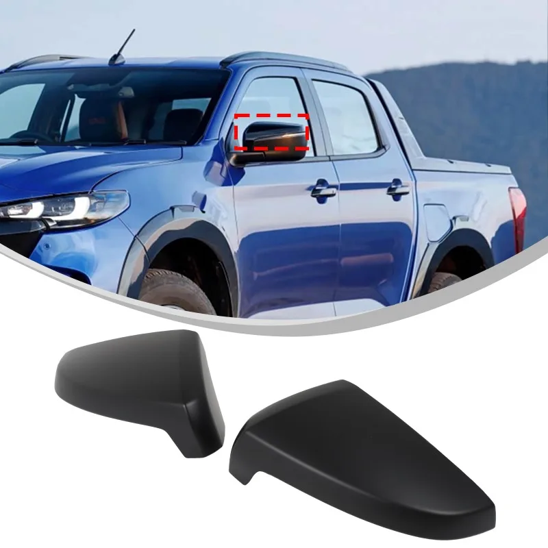

2pcs ABS Exterior Mirror Covers Trim For 2020-2025 Mazda BT-50 / 2022-2024 Isuzu D-MAX Outer rearview mirror cover Accessories