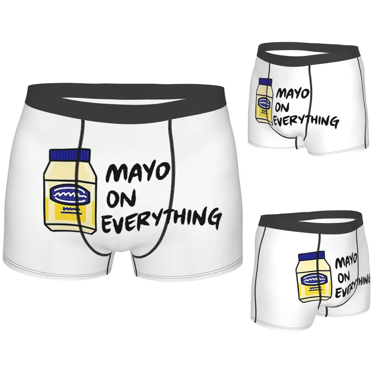 

Boxer Underpants Shorts Mayo (Mayonnaise) On Everything Panties Male Ventilate Underwear for Homme Man Boyfriend Gift