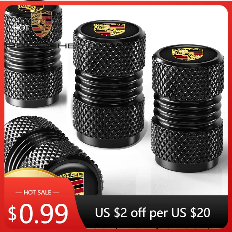

Car Sticker For Porsche 4PC Metal Car Tire Valve Cover Wheel Stem Dustproof Air Cap Case For Porsche Boxster Cayman Cayenne 911