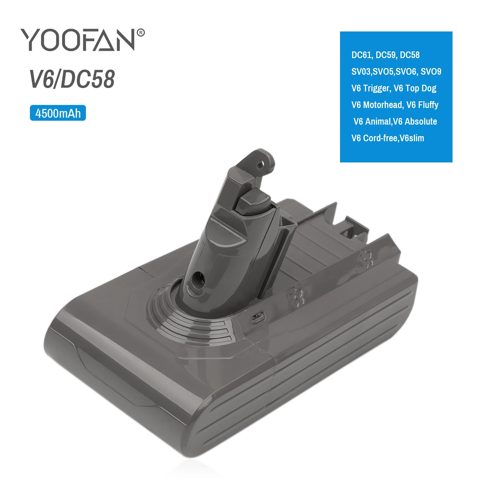 

Адаптер YOOFAN для аккумулятора V6 DC62 21,6 В + запас для аспиратора Dyson V6 SV04 SV03 DC58 DC59 DC61 DC74 Animal DC72