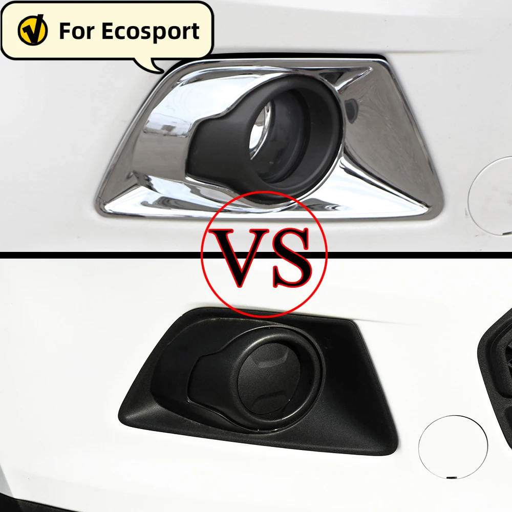 For Ford Ecosport 2013 2014 2015 2016 2017 Front Head Fog Light Lamp Cover Trim Foglight Frame ABS Chrome  Accessories