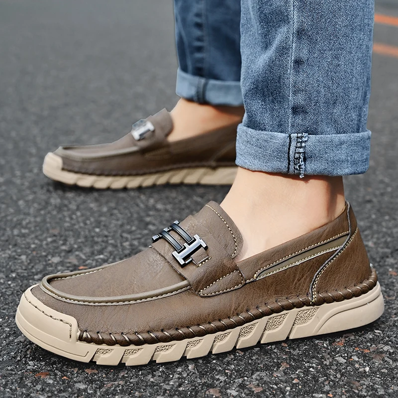 

Quality Handmade Stitching Soft Comfort Loafers Branded Business Commuting Casual Shoes Fashionable Men's Low Top Driving Shoes