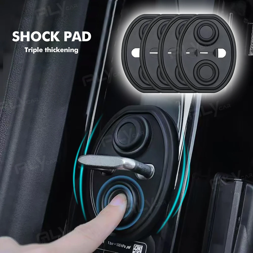 

4Pcs Upgraded Silicone Car Door Lock Buckle Cover for Car Door Anti-Collision Buffer Cushion Waterproof Door Mute Shock Absorber