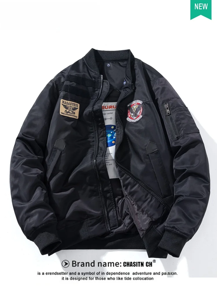 

Trendy MA1 Flight Cotton Jacket Men's Autumn Winter New Vintage Loose Cotton Clothes Couple Casual Thickened Cotton Coat