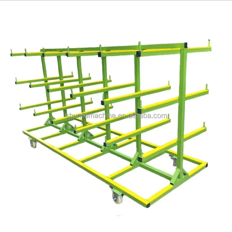 

800kg Load Capacity 2700mm Length Aluminum Profile Storage Turnover Trolley Aluminum Loading Cart