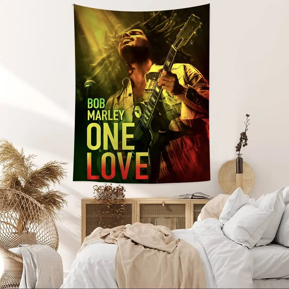 BOB MARLEY SINGER Anime Arazzo Hippie Fiore Tappeti da parete Dormitorio Decor Appeso a parete Decorazioni per la casa