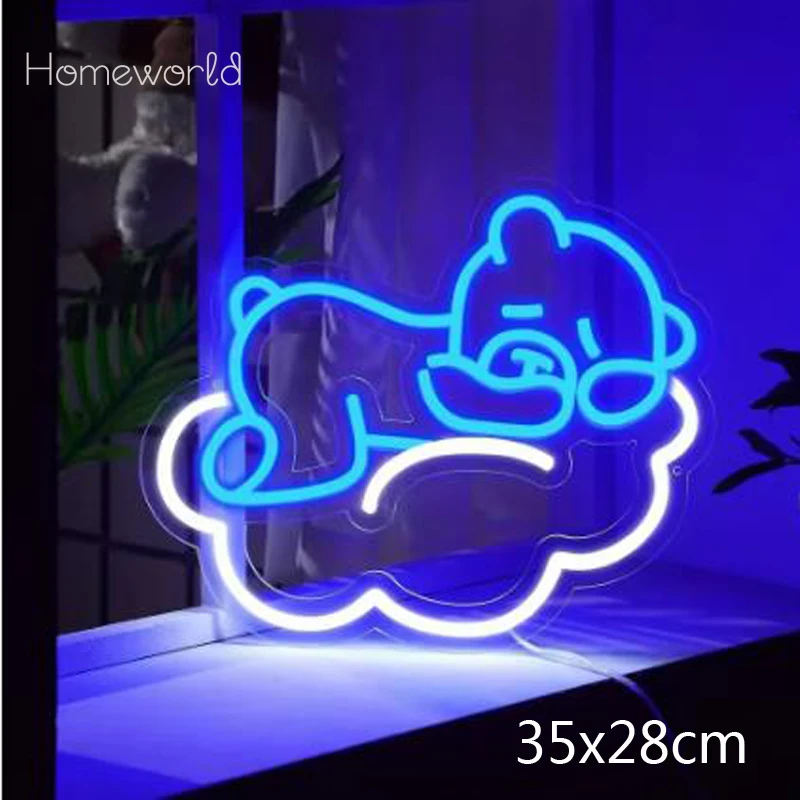 

Bear LED Neon Sign used for Children's Room Bedroom living room wall Decoration usb Dimmable light party decor gift