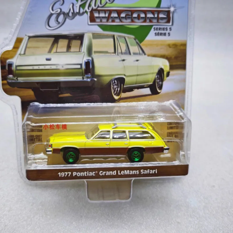 

Greenlight масштаб 1:64 1977 Pontiac Grand LeMans зеленая машина из сплава, имитация модели автомобиля, статическая коллекция, сувенирный подарок