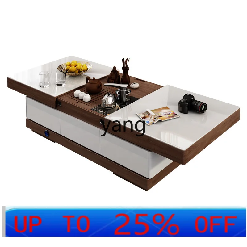 

LMM electric intelligent lifting coffee table rock slab telescopic kung fu automatic multi-function brewing tea table