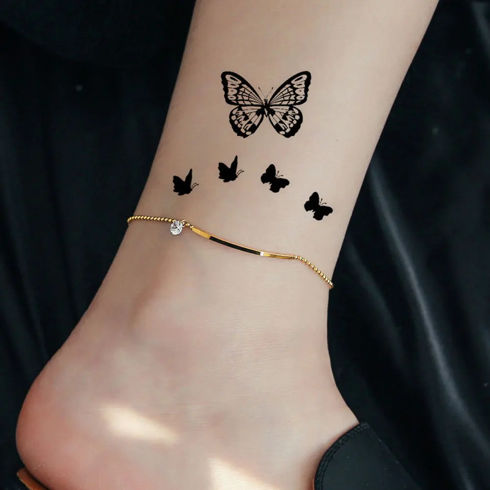 10pcs Butterfly Temporary Tattoos for Women Men Black and Color Butterfly Fake Tattoo Stickers Realistic Sticker Body Decals
