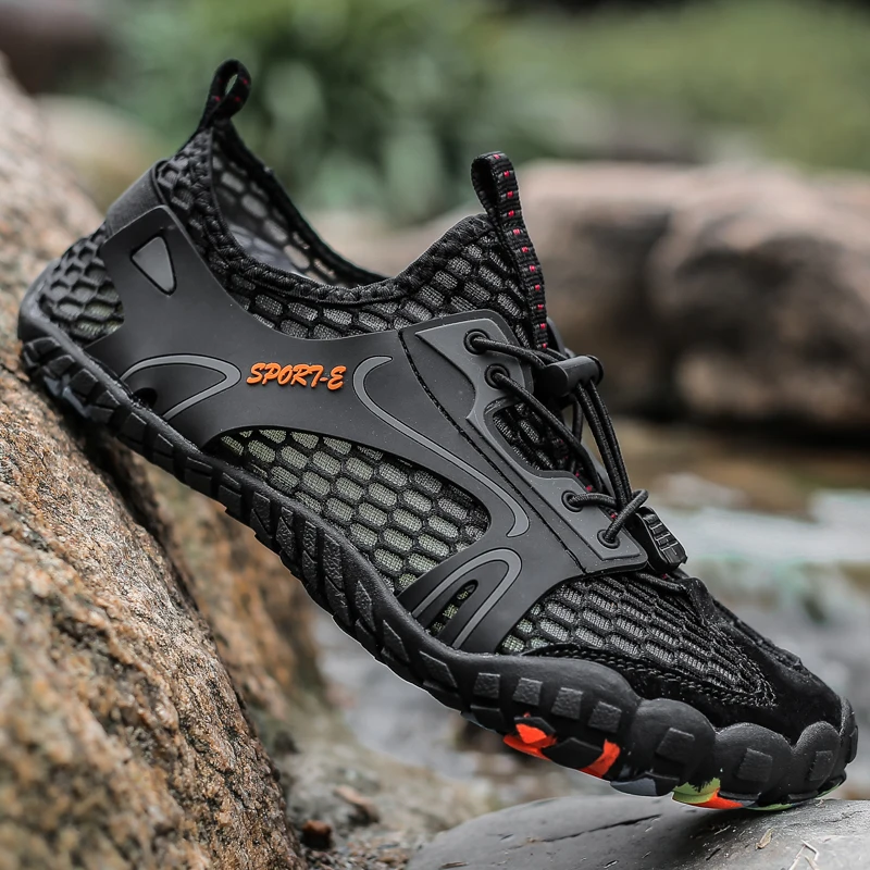 

Men's Summer Outdoor Sports Shoes Quick Dry Large Size Anti-slip Beach Driving Sandals Breathable Mesh Upper Slip-On Style