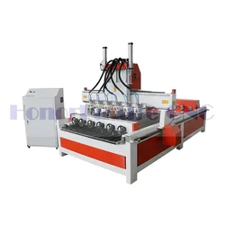 6 Head 3d Woodworking Machine 4 Axis Cnc Router For Wood Table Leg With 3Kw Spindles Wood Router