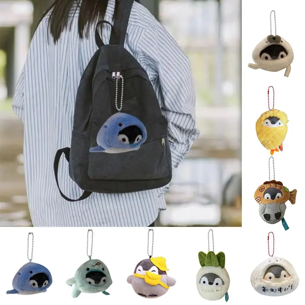 Funny Positive Energy Penguin Pendant Cartoon Hanging Ornament Penguin Keychain Car Keyring Bag Accessories