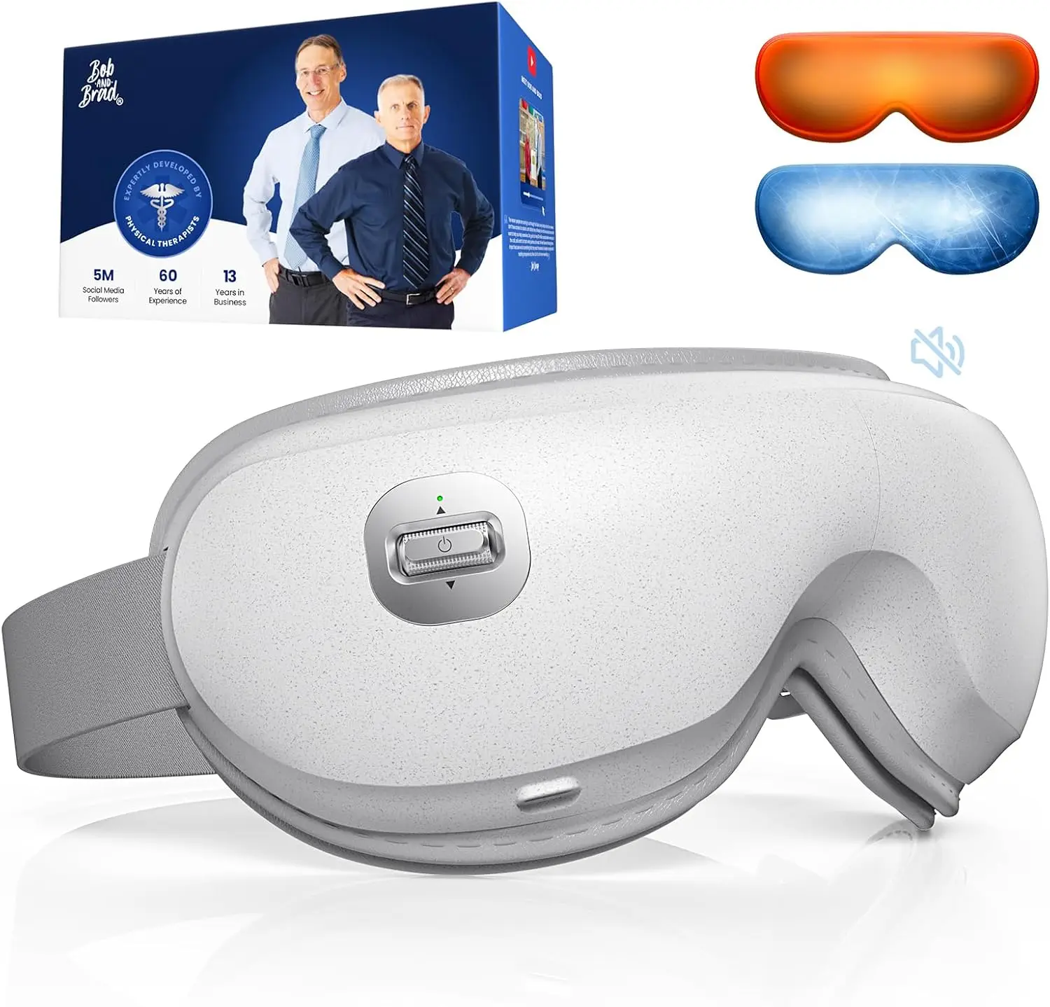 

Ultra-Quiet Eye Massager with Heat & Cooling, FSA/HSA Eligible, Scroll Button, Lightweight for Headache & Dry Eyes Relief