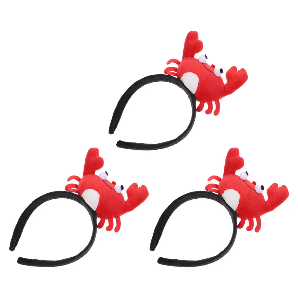 

3pcs Crab Headband Red Lightweight Sea Creature Hair Accessory For Kids Adults Party Cosplay Halloween Photo Prop Kawaii Animal