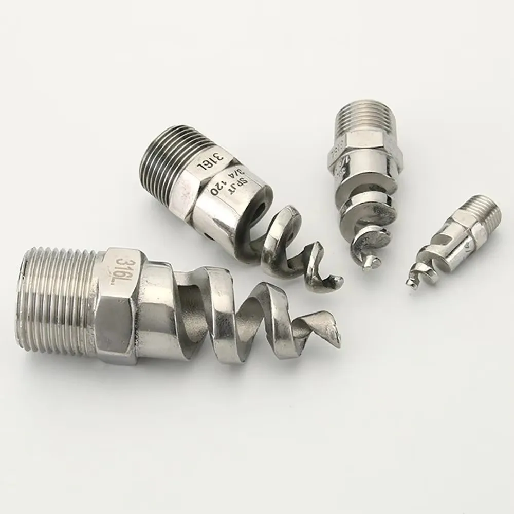 316 Stainless Steel Spiral Cone Nozzle Male Thread BSP Thread Spray Sprinkler Head DN8-DN50 1/4