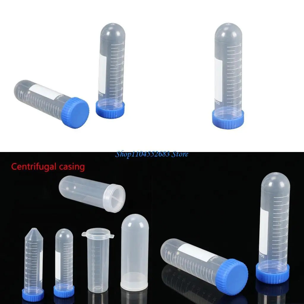 

Y6GD 50x Laboratory Centrifuge Tube Round Bottom Plastic Test Tube with Scale 50ml Tube Bottle for Biological Samples