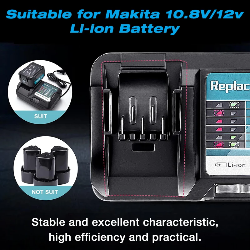 10.8V 12V Max 8000mAh Li-ion Power Tools Rechargeable Battery and Charger for Makita BL1040 BL1040B BL1020B BL1041 BL1016 BL1021